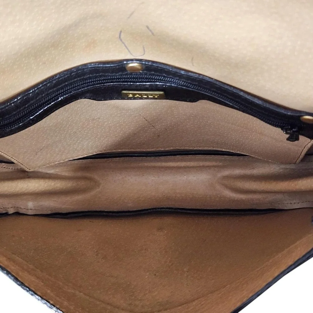VTG Italian Saddle Bag BALLY Black Leather